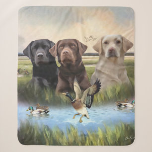 Labrador Retrievers, (Hunting dogs)  Sherpa Blanket