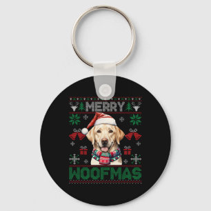 Labrador Retrievers Merry Christmas Woofmas Dog Lo Keychain
