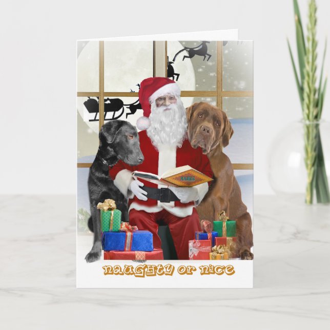 Labrador Retrievers Naughty Or Nice Cards (Front)
