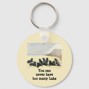 Labrador Retrievers On The Beach Keychain