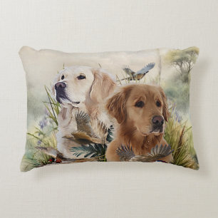 Labrador Retrievers with Pheasant ,Art  Accent Pillow