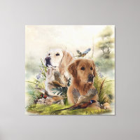 Labrador Retrievers with Pheasant ,Art 