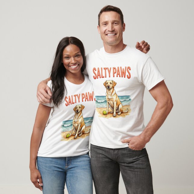 Labrador Salty Paws Beach T-Shirt (Unisex)