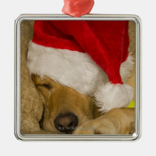 Labrador Santa Claus Metal Ornament