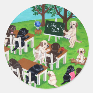 Labrador School Classic Round Sticker
