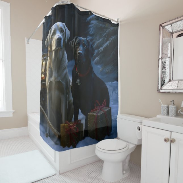Labrador Snowy Sleigh Christmas Decor  (In Situ)