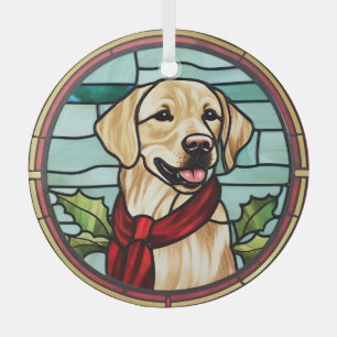 Labrador Stained Glass Christmas Ornament