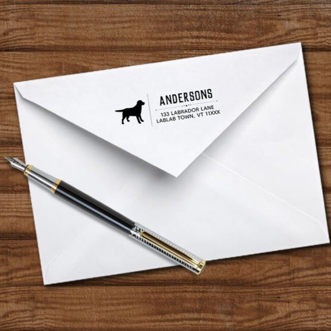 Labrador Standing Outline Return Address Self-inking Stamp (Labrador Standing Silhouette Return Address Self-inking Stamp.)