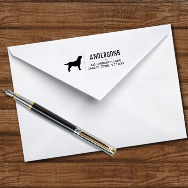 Labrador Standing Outline Return Address Self-inking Stamp (Labrador Standing Return Address Self-inking Stamp for Labrador Owners.  Personalized Gift Idea.)