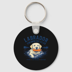Labrador Swimming Club Funny Dog Lover Keychain