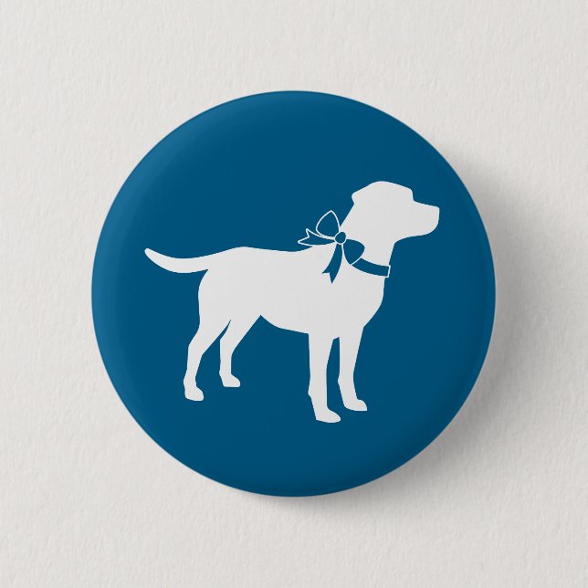 Labrador Theme - Dog Baby Shower Blue Lab 2 Inch Round Button (Front)