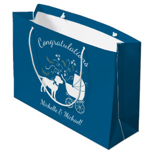 Labrador Theme - Dog Baby Shower Blue Lab Large Gift Bag