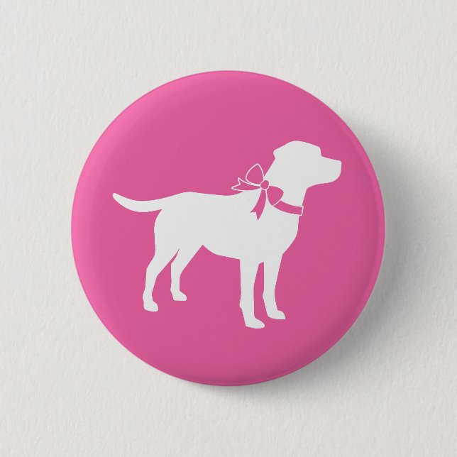 Labrador Theme Dog Baby Shower Pink Lab 2 Inch Round Button (Front)