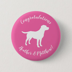 Labrador Theme Dog Baby Shower Pink Lab 2 Inch Round Button