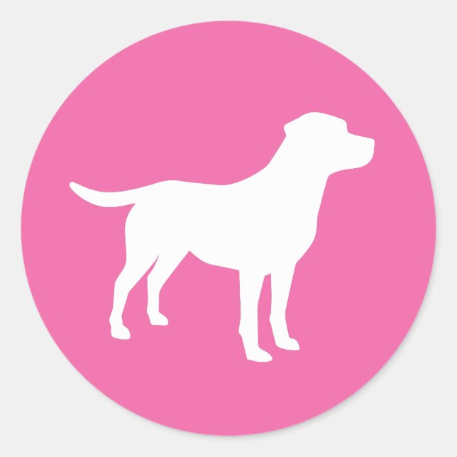 Labrador Theme Dog Baby Shower Pink Lab Classic Round Sticker (Front)