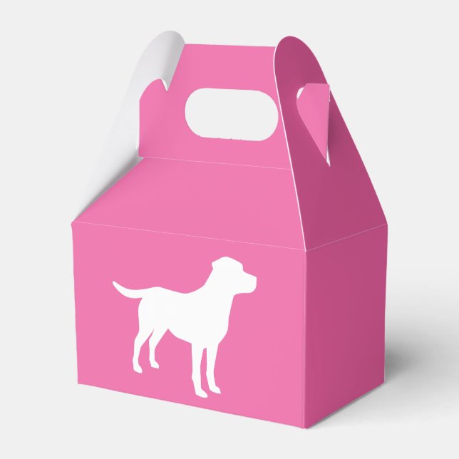 Labrador Theme Dog Baby Shower Pink Lab Favor Box (Front Side)