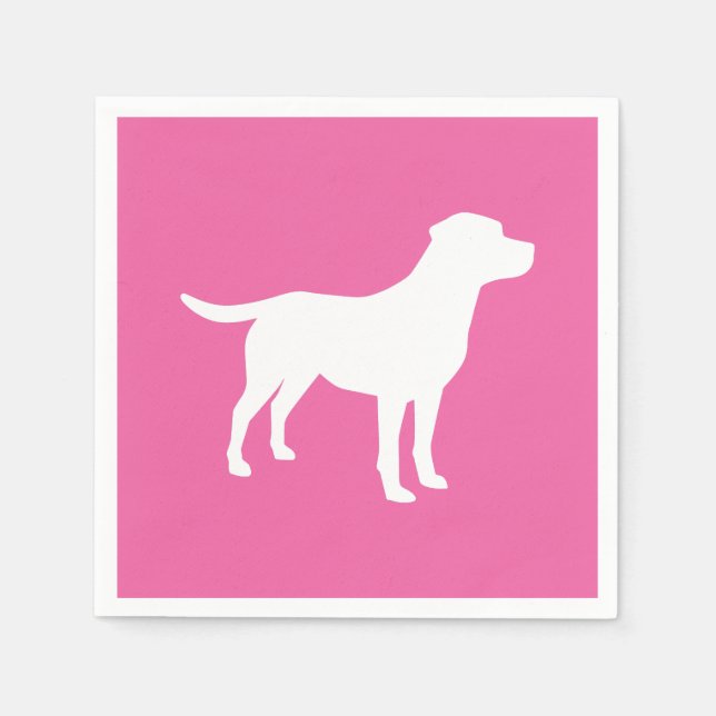 Labrador Theme Dog Baby Shower Pink Lab Napkin (Front)