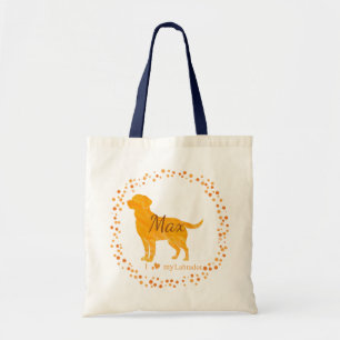 Labrador Tote Bag Personalized Pastel Orange Gift