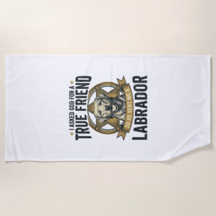 Labrador True Friend Vintage Dog Lover Design_1 Beach Towel