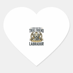 Labrador True Friend Vintage Dog Lover Design_1 Heart Sticker