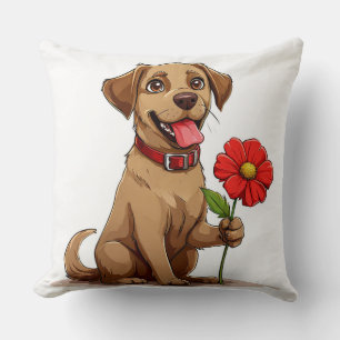🐶 Labrador Valentine Dog Throw Pillow Cute Gift ✨