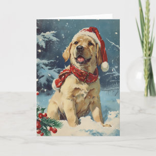 Labrador vintage personalized Christmas Holiday Card