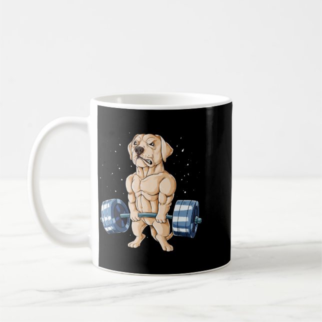 Labrador Weightlifting Funny Government Coffee Mug (Left)