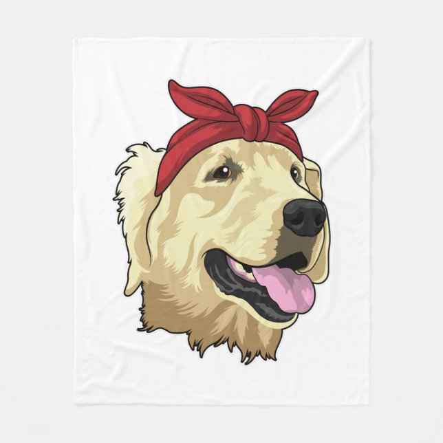 Labrador with Bandana Fleece Blanket (Front)