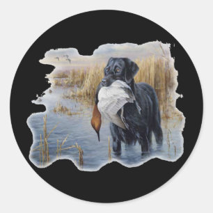 Labrador with Duck- Duck Hunting Classic Round Sticker