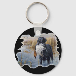 Labrador with Duck- Duck Hunting Keychain