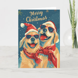 Labrador with sunglasses Christmas Personalized Holiday Card