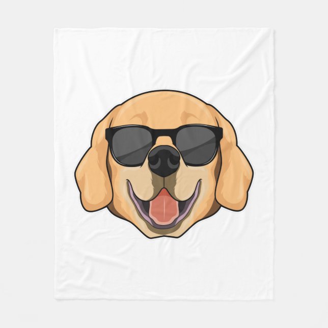 Labrador with Sunglasses Fleece Blanket (Front)
