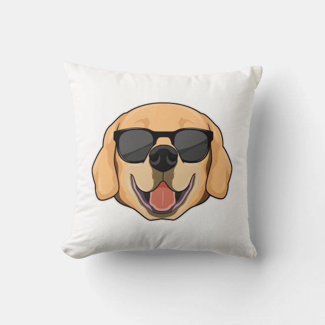 Labrador with Sunglasses Throw Pillow (Front)
