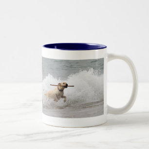Labrador - Yellow - Go Fetch! Two-Tone Coffee Mug