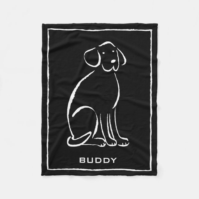 Labradore Art Pick Colour, Add Name Fleece Blanket (Front)