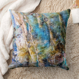 Labradorite Mineral Specimen Throw Pillow