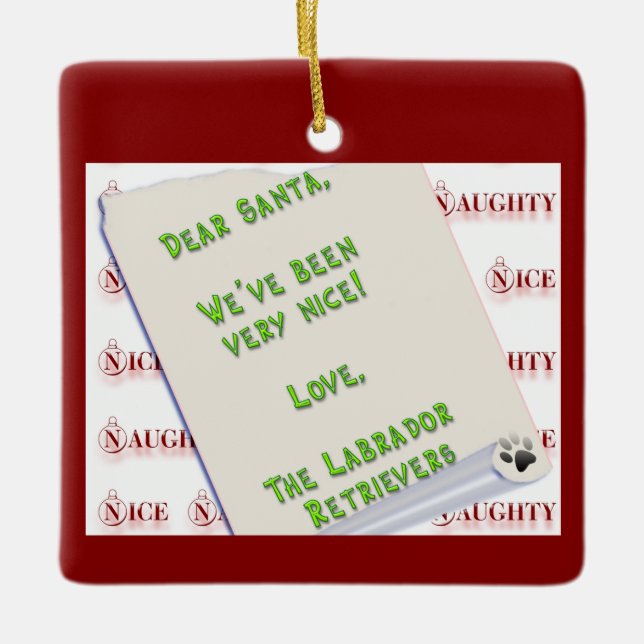 LabradorpluralNice Ceramic Ornament (Front)