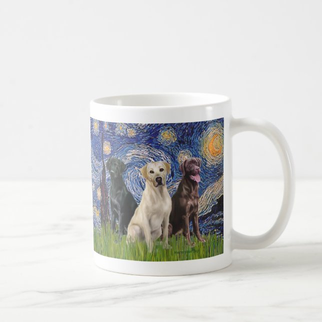 Labradors (3) - Starry Night Coffee Mug (Right)