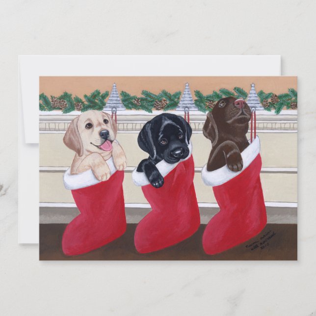 Labradors Christmas Party Invitations (Front)