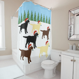 Labradors Christmas Santa Snowfield