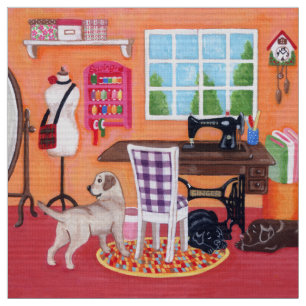 Labradors in Mom's Sewing Room Fabric