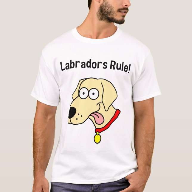 "Labradors Rule!" Yellow Lab Men's T-Shirt (Front)