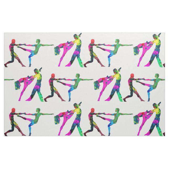 L'abrégé sur personnes de danse colore le tissu (Fat Quarter)