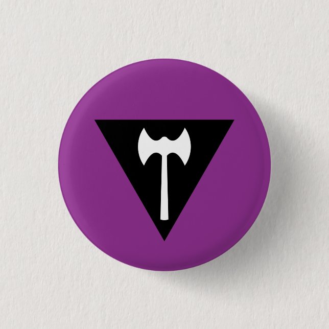 Labrys Lesbian Pride Flag Badge 1 Inch Round Button (Front)