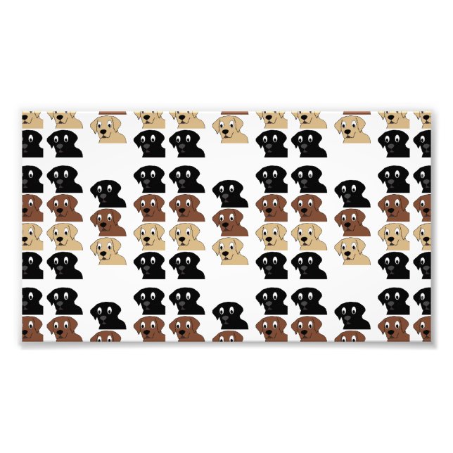 labs 3 colours cartoon head photo print (Front)