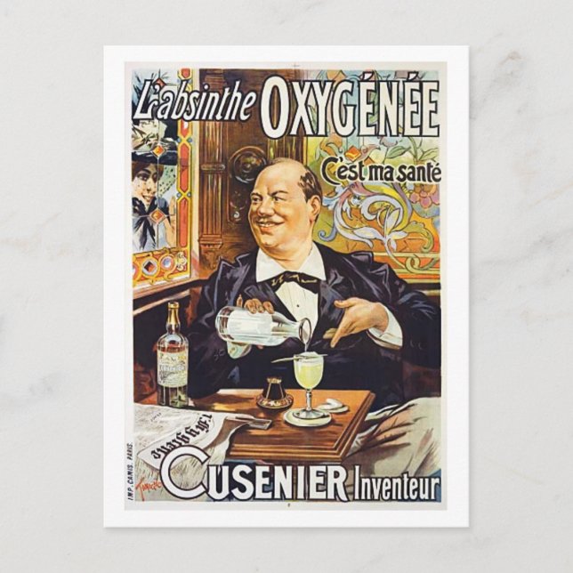 L'Absinthe Cusenier Postcard (Front)