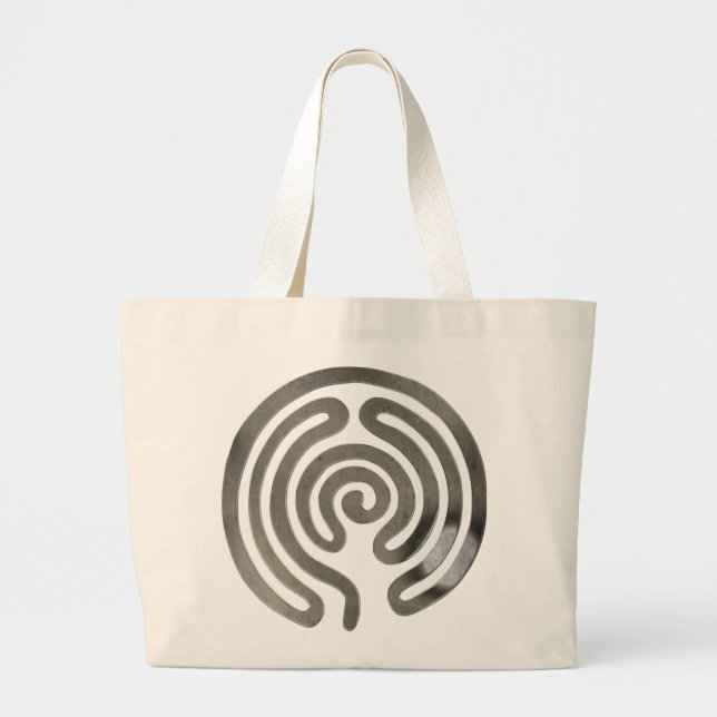labyrinth antique silver large tote bag (Front)