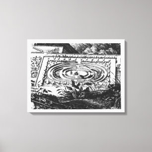 Labyrinth at Heidelberg, Hortus Palatinus (engravi Canvas Print
