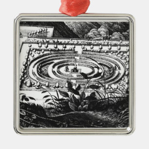 Labyrinth at Heidelberg, Hortus Palatinus (engravi Metal Ornament