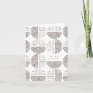 Labyrinth Circle Pattern Note Card - Grey